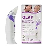 OLAF® der elefantastische Nasensauger, elektrischer Babynasensauger, Sekretsauger, Nasenschleimentferner, Nasensauger Baby elektrisch, Nasenputzer zur Nasenreinigung für Neugeborene und Kleinkinder