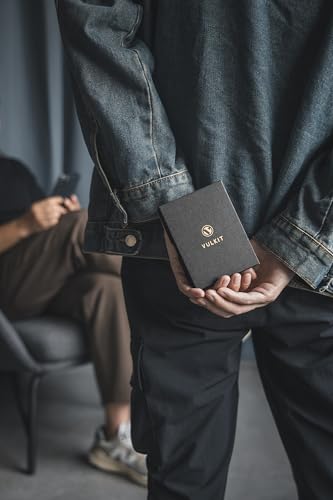 فولكيت محفظة لحمل البطاقات مع جيب للعملات المعدنية باغلاق مغناطيسي للبطاقات المنبثقة مع نافذة لبطاقة الهوية، محفظة جلدية للنقود وبطاقات الائتمان