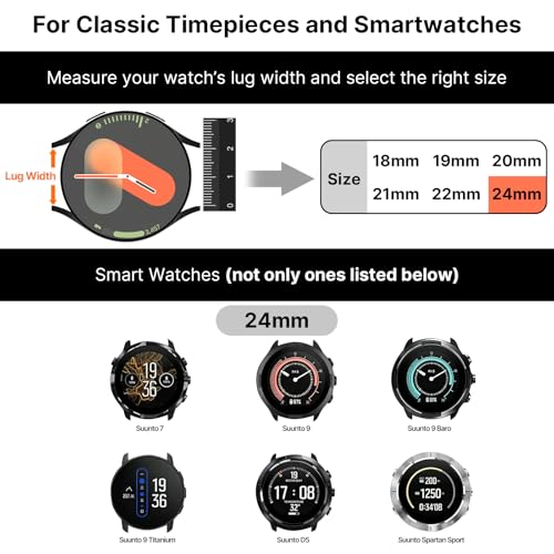 Image of Fullmosa Quick Release Premium Leather Watch Strap | 24 /22 /21 /20 /19 /18mm,Burnished Leather Watch Band Compatible with Samsung Amazfit Fossil Replacement Belt for Men and Women