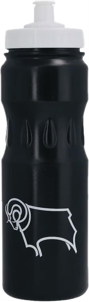 Derby County Football Club Official Crested Water Bottle, Black, 750ml