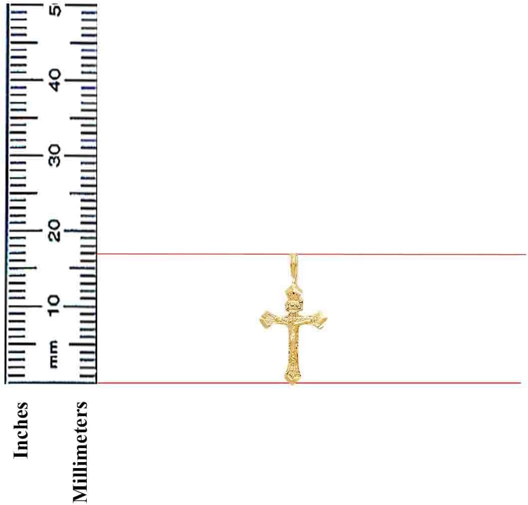 TGDJ 14KY Religious Crucifix Pendant | 14K Yellow Gold Christian Jewelry Jesus Pendant Locket For Women Men | 17 mm x 11 mm Gold Chain Pendants | Weight 0.5 grams