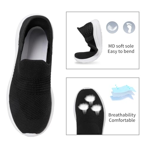 Men's Slip-on Loafers Comfortable Walking Shoes Breathable Knit Casual Sneakers Lightweight Breathable Mesh Shoes for Women2