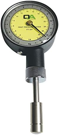 QA Supplies FT327 Fruit Firmness Penetrometer - Black, Handheld, Analog Display, 28 lb Capacity, 100g Readout Accuracy, Auto Shut Off, Measures Firmness of Fruits