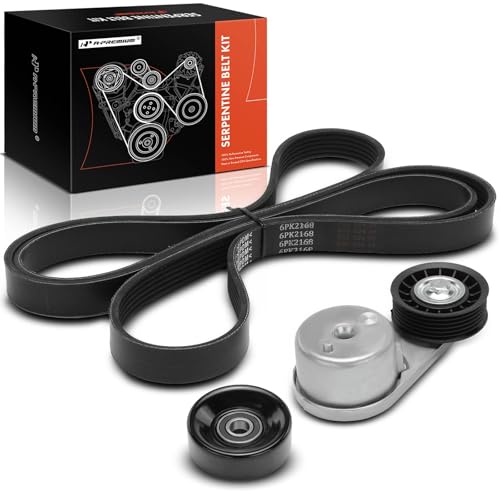 A-Premium Engine Serpentine Drive Belt Kit with Tensioner & Idler Pulley Compatible with Ford Explorer 2002-2005 & Mercury Mountaineer 2003-2005, 4.0L