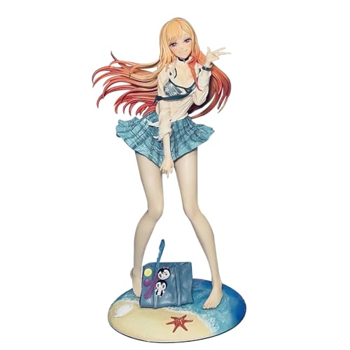 MABAIUDE Kitagawa Marin Figure Statue - 27cm Anime Dress Up Figure Swimsuit Ver Marin Kitagawa Figurine with Beach Scene Stand - PVC Desktop Decoration Collectible Gifts