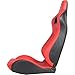 2 Pieces Universal Racing Seats with Dual Lock Sliders, Red PVC Leather, For Car Use（Left and Right）