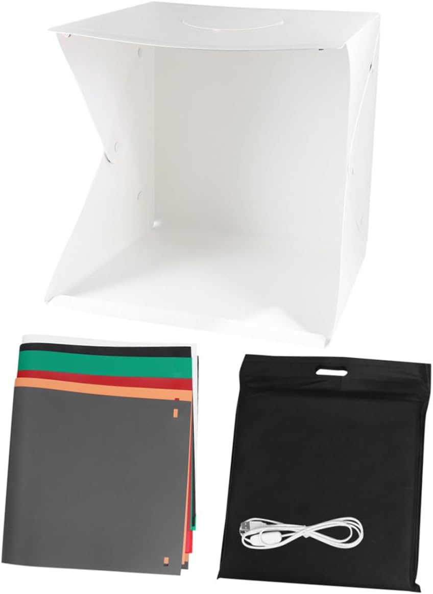 Portable Photography Light Tent Adjustable Dual Led Lighting and Backdrops for Mini Product Photography Easy to up for Jewelry and Accessories