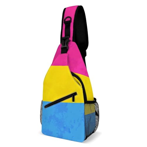 Men's Fashion Chest Bag, Travel Shoulder Pack, Small Cross Body Sling Bag Pansexyal Pride Flag