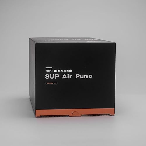 Miniatura 11 de AIRBANK Bomba eléctrica de tabla de remo de 20 PSI The Puffer Pro, bomba de SUP portátil, inflado de doble etapa y bomba de aire de apagado