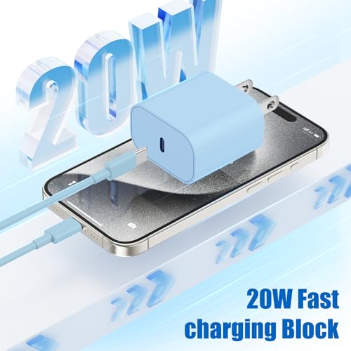 Image of iPhone 17 16 15 Fast Charger Block and 10ft Type C to C Cable Cord Long, 20W USB C Charging Plug for Apple iPhone 17 Pro Max /17 Air /16 Pro Max /16 /15 Pro /15 Plus /iPad Mini,Wall Power Adapter Cube Brick