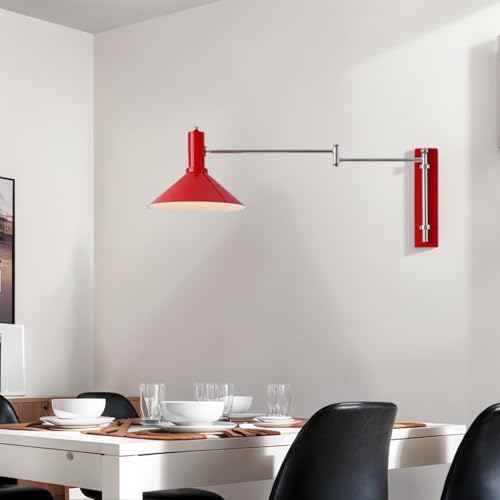 Lámpara de pared moderna con brazo oscilante e interruptor para dormitorio 4