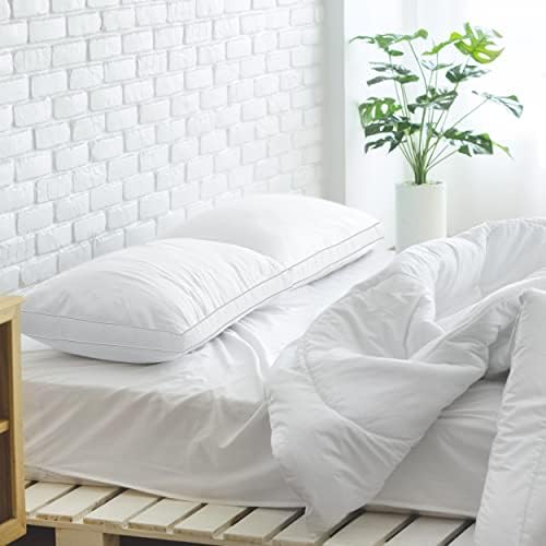 Utopia Bedding Pillows 2 Pack, (White) Hotel Quality Pillows, Cotton Blend Fabric, Bed Pillow for Back, Stomach or Side Sleepers