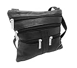 3 front zip pocket 1 back zip pocket Main zip closure Adjustable shoulder strap 125cm long (strong nylon) Measurement approx: 19h x 16w x 1d (cm)