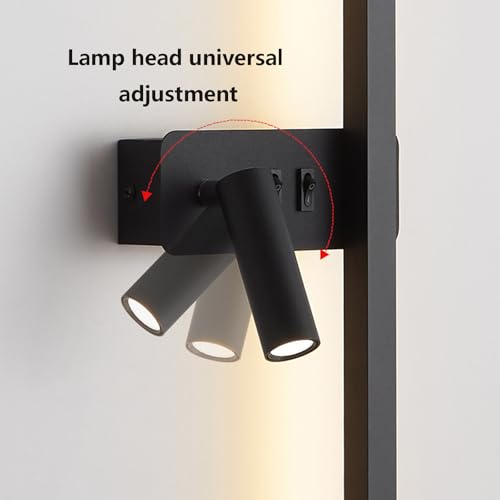 LED apliques de pared regulables con foco giratorio 360° e interruptor para pasillos 3