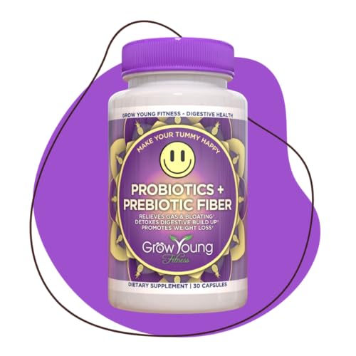 Grow Young Fitness Daily Probiotic + Prebiotic Fiber Supplement, Supports Digestive Health (1 Pack, 30 Servings)