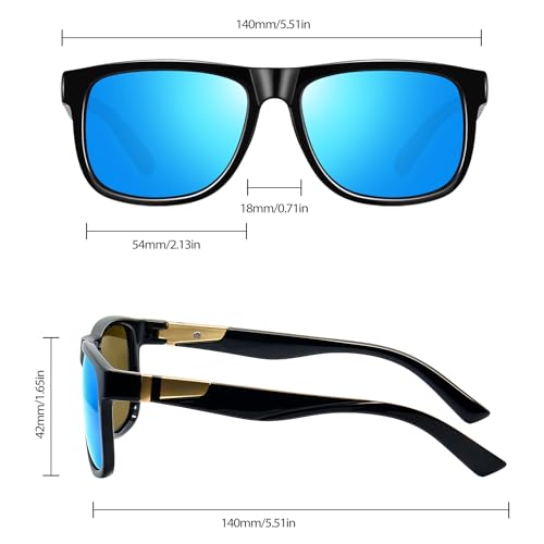 Image of Joopin Polarized Sunglasses Men Women UV400 Protection, Big Chunky Square Sun Glasses, Designer Shades Retro Sunnies Driving