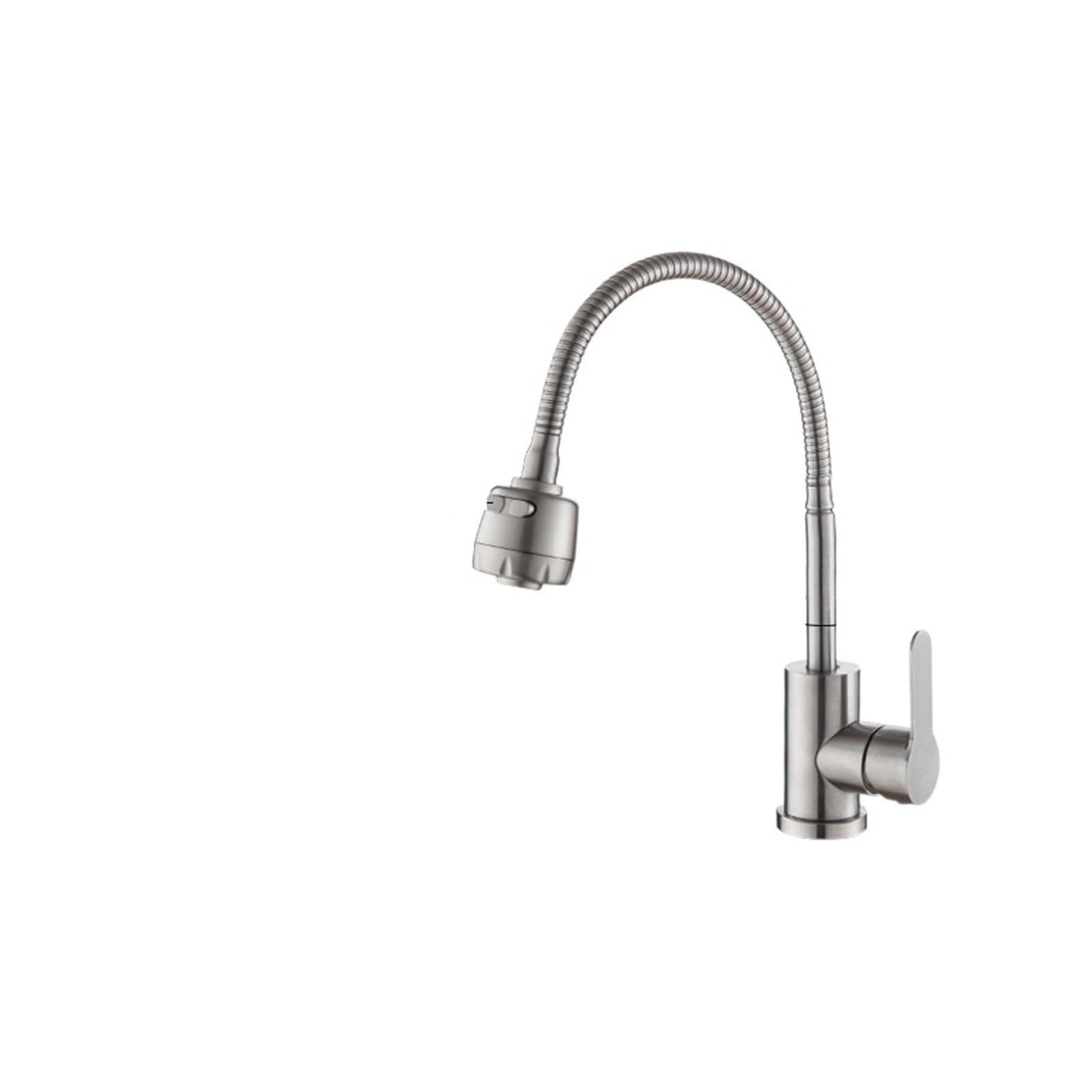 Robinet de cuisine en acier inoxydable 304 rotatif universel