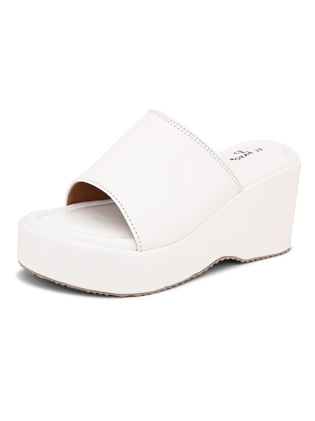 EL PASO White Synthetic Leather Wedge Heel Sandals Casual Daily Party Platform Slippers for Women and Girls - 3 UK (B0CWDC3Z27) Amazon Price History, Amazon Price Tracker