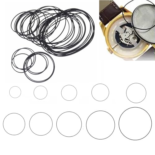 Ryaupy 200 Pcs Juntas de Sello de la Contraportada del Reloj de Junta Tórica de Goma de Goma Resistente al Agua, Herramienta de Reparación de Relojes, Juntas Tóricas de Repuesto (0.5mm)