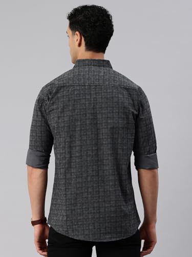 Image of Majestic Man Cotton Checkered Slim Fit Casual Shirt For Men