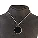 Echmeck 925 Sterling Silver Black Onyx Flat Round Handmade Pendant Necklace - Unisex Jewelry for Women & Men (Onyx Flat - 25mm, 18+2'' Chain)