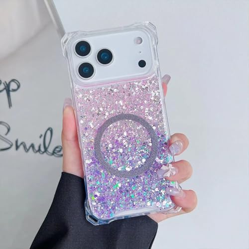 Coque paillettes iPhone 17 antichoc et magnétique pour une recharge sans fil stable