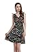 JINHUANSHOW Women's Spring Summer Casual Low-Cut V-Neck Prints Sundresses(Small,Sapphire)