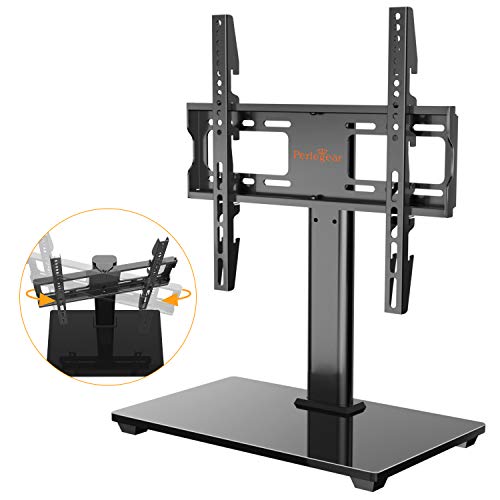 Piedistallo Regolabile Per TV 26-60 Pollici – Altezza Variabile, VESA Fino A 400x400, Carico 40kg, Base In Vetro Temperato (Perlegear) - copertina
