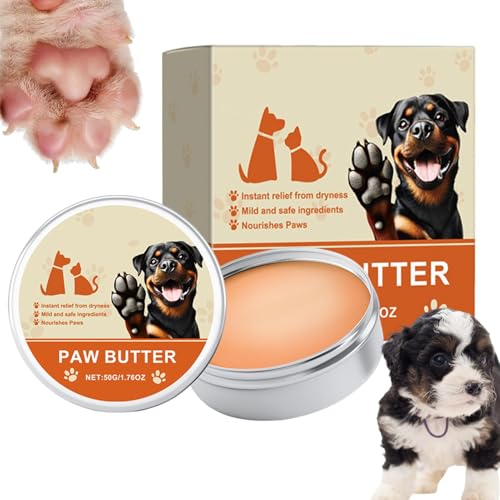 Crema para patas de perro, crema para patas de perro, bálsamo natural revitalizante para patas de perro, protege, nutre y repara las patas del asfalto, la sequedad y las aventuras de primavera, 50 g