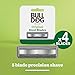 Bulldog Skincare Original Men's Razor Refills, With 5 Tempered Steel Blades on Each of the Four Refill Blades, Works With All Bulldog Reusable Razor Handles, 4 Pack