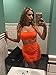BEAGIMEG Women's Ruched Cami Crop Top Bodycon Skirt 2 Piece Outfits Dress Orange