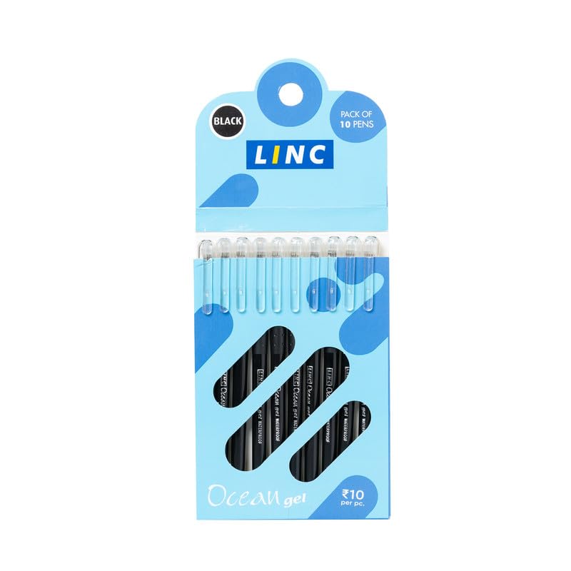 Image of Linc Ocean 0.55mm Classic Gel Pen | Black Ink, Pack of 30