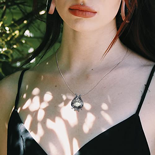 Cute Bat Necklace Sterling Silver Glowing in The Dark Animal Pendant Little Witchy Halloween Jewelry Gift for Women4