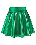 KEREDA Girls Metallic Skater Skirts Shiny Flared Holographic Skort Green 7-8 Years