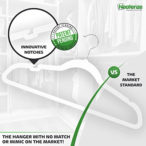 Velvet Clothes Hangers (20, 40, 60, 100 Packs) Heavy Duty Durable Coat And Clothes Hangers | Vibrant Color Hangers | Lightweight Space Saving Laundry Hangers (60 Pack - White) #TOP1