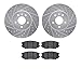 Dynamic Friction Company Front Brake Rotors-Drilled and Slotted-Silver with 5000 Euro Ceramic Brake Pads 7602-46018