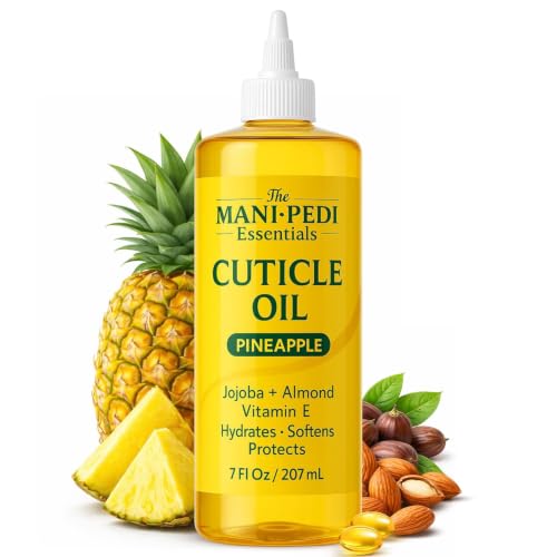 Image of Professional Cuticle Oil Refill - 207 /7 fl oz ml Bulk Pack with Precision Nozzle for Easy Refilling | Pineapple‑Scented Formula with Jojoba Oil, Sweet Almond Oil & Vitamin E | Home Nail Care.