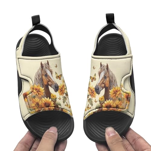 Boys Horse Summer Kids Open Toe Sport Outdoor Athletic Sandals Quick Dry Water Pool Shoes Adjustable2