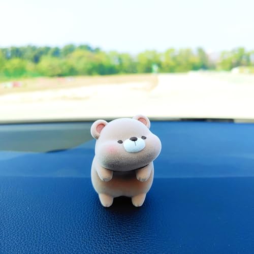 Image of Cute Furry Animal Rear View Mirror Accessories, Car Dashboard Decoration | Soft Texture, Car Interior Accessories, Ornament for Car Screen, Rearview Mirror or Computer Monitor