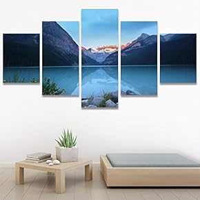 SIGNWIN 5 Panel Canvas Wall Art Calming Waters...