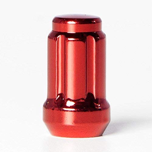 Circuit Performance Spline Drive Tuner Acorn Lug Nuts Red 12X1.25 Forged Steel (20Pc + Tool) #TOP2