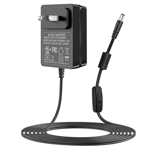 12V Massager Charger, 12V 2A Power Supply, Compatible with 12 Volt Nekteck RENPHO Breo Snailax Medcursor Etekcity MOUNTRAX Foot/Shiatsu/Neck/Back Massager.