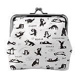 ZUNPNG Funny Cats Dong Yoga Schnalle Leder Münzgeldbörsen Vintage Beutel Kiss-Lock Kleingeldbörse Mini Geldbörsen für Frauen Mädchen
