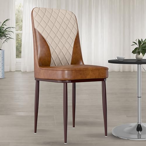 Image of Jewel Premium Velvet Dining Chair with Strong Metal Legs, Cushioned Seat, Chair for Dining, Living Room, Bedroom & Balcony (Saddle Cream)