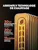 Midea Radiateur à Bain D'huile 2300W - 11 Ailettes, Commande Rotative, Thermostat Réglable, 3 Puissances, Sécurités Anti-Basculement Et Surchauffe - Silencieux Pour Bureau Et Maison