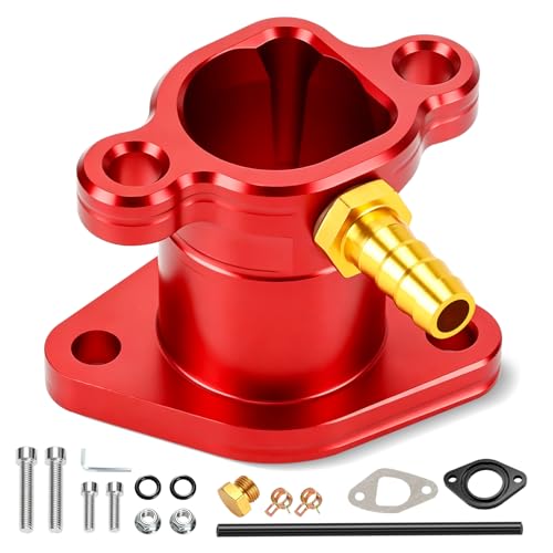 Image of FVRITO 212 Intake Manifold Pipe with Pulse Compatible with Predator 212cc 196cc Coleman CT200U CT200U-EX BT200X Massimo Baja MB200 Mini Bike KT196 Go Kart GX160 GX200 6.5HP Clone Engine Parts Red