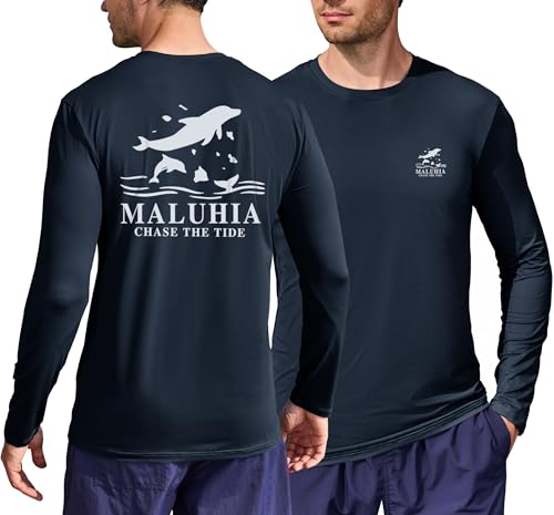 Image of Mens UPF 50+ Rash Guard Quick Dry Lightweight Summer UV Sun Protection Long Sleeve Swim Shirt (S-XXL)