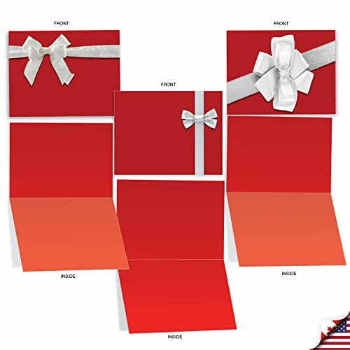 Image of The Best Card Company - 10 Blank Christmas Note Cards with Envelopes (4 x 5.12 Inch) - Fun Assorted Holiday Notecard Set - Tie One On M3262