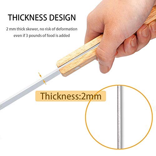 Goutime Kabob Skewers,23 Inch Long,1 Inch Wide, Metal Stainless Steel Bbq Skewer With Wooden Handle For Grilling Koubideh Persian Brazilian Chicken Shish Kebab,Set Of 7 With Bag #TOP5