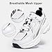 BAASPLOA Women's Chunky Fashion Sneakers Casual Sports Shoes Mesh Breathable Athletic Gym Workout Tennis Shoe Platform Thick Walking Shoes A-White